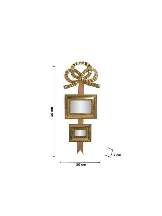 Inart Wall Mirror with Gold Plastic Frame 55x24cm 1pcs