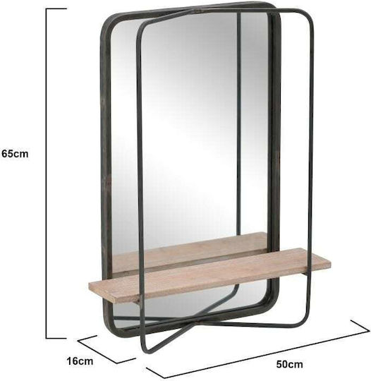 Inart 3-95-407-0001 Wandspiegel Rechteckig Schwarz-Natur 65x50cm Inart 3-95-407-0001 Wandspiegel Rechteckig Schwarz-Natur 65x50cm