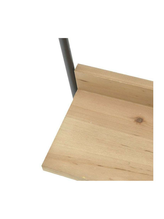 Inart Wooden Kitchen Rack 3 Tiers Black 38x17x87cm