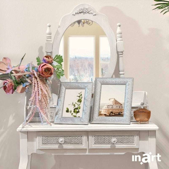 Inart Plastic Photo Frame With Silver Frame Silver