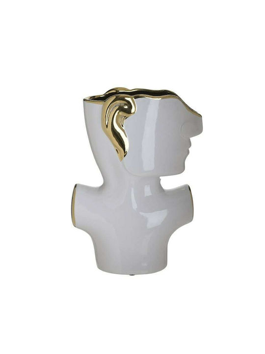 Inart Decorative Vase Face White 20x11x28cm