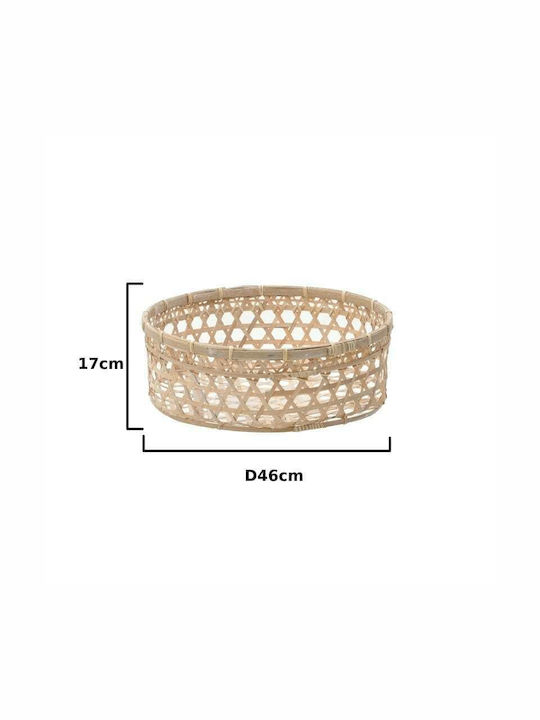 Inart NATURAL Decorative Basket Bamboo Natural 46x46x15cm