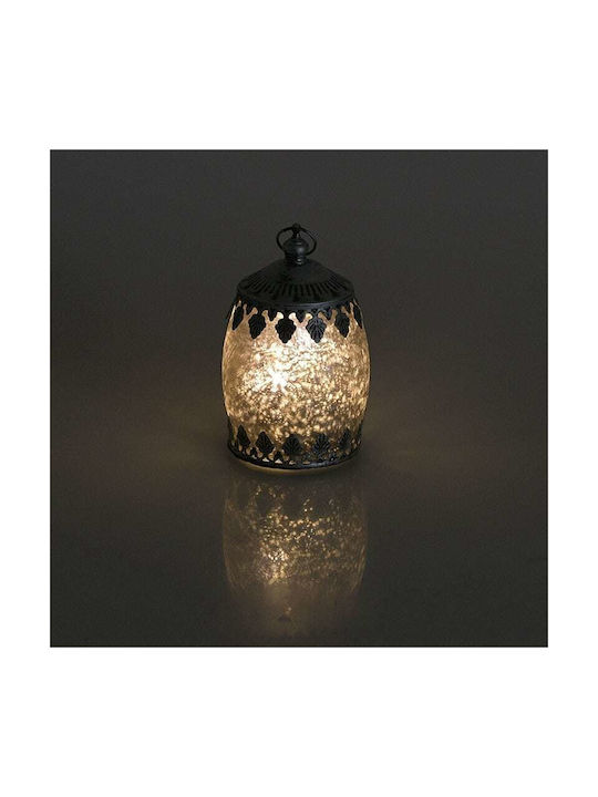 Inart Decorative Lamp Lattern LED Battery Silver