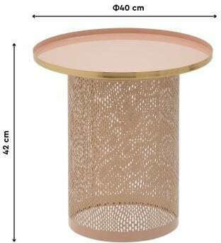 Rundes Beistelltisch Metall Rosa / Lila / Gold M40xB40xH42cm