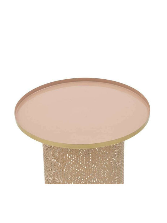 Round Side Table Metal Pink / Purple / Gold 40x40x42 cm