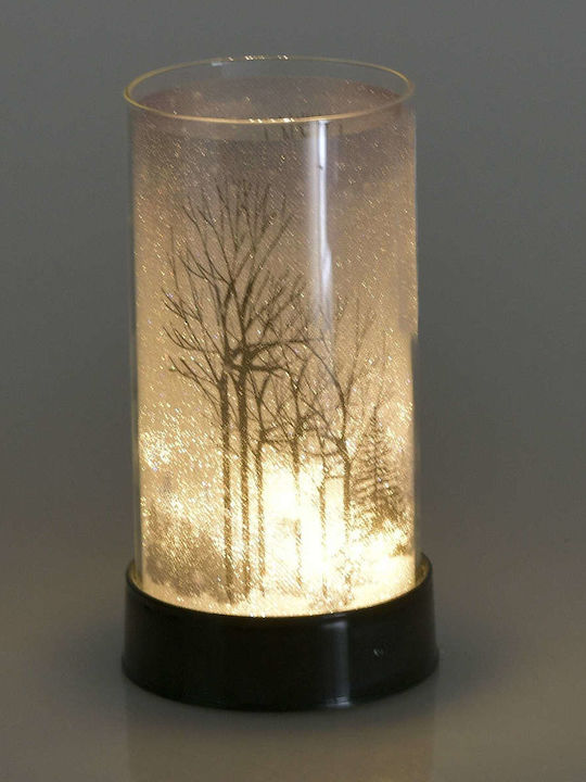 Inart Christmas Glass Gold Battery Lantern 16x9cm