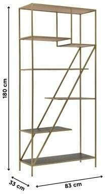 Библиотека Златисто / Черно 83x33x180см
