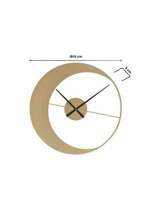 Inart Wall Clock Metallic Gold Ø55cm