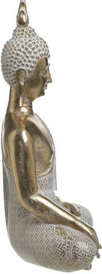 Inart Decorative Buddha Polyresin in White - Gold Antique 23x12x32cm 1pcs
