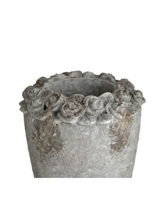 Inart Concrete Vase Ασημί 18x18x26cm