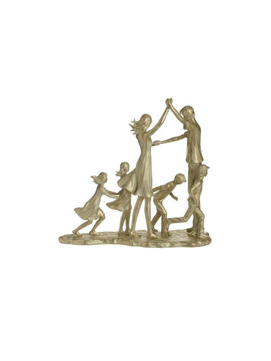 Inart Decorative Statuette Polyresin Οικογένεια in Gold 30x12x29cm 1pcs