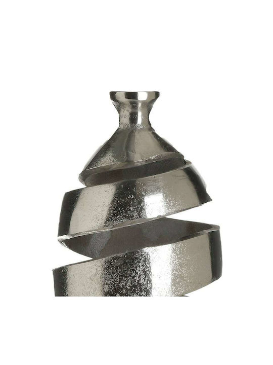 Inart Διακοσμητικό Βάζο Αλουμινίου Ασημί Φ14xΥ33cm