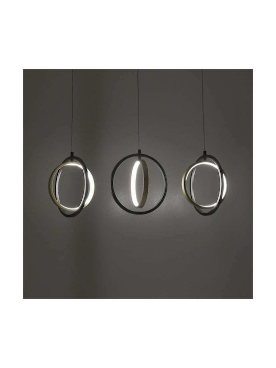 Inart Pendant Light Black Rail 80x25x150cm