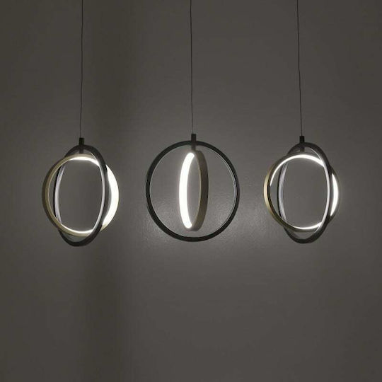 Inart Pendant Light Black Rail 80x25x150cm
