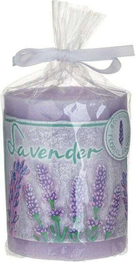 Inart Aromatisches Kerze mit Lavendel Parfüm 7x9cm
