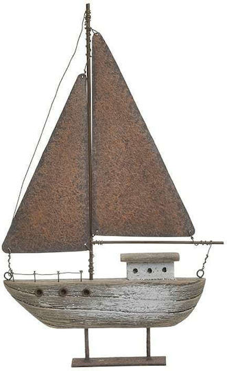 Inart Античен Декоративна лодка Дърво Natural/Brown 21x4x33см 1бр