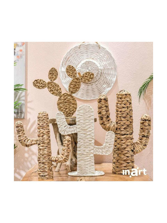 Inart Decorative Cactus made of Wooden Beige 47x13x42cm 1pcs