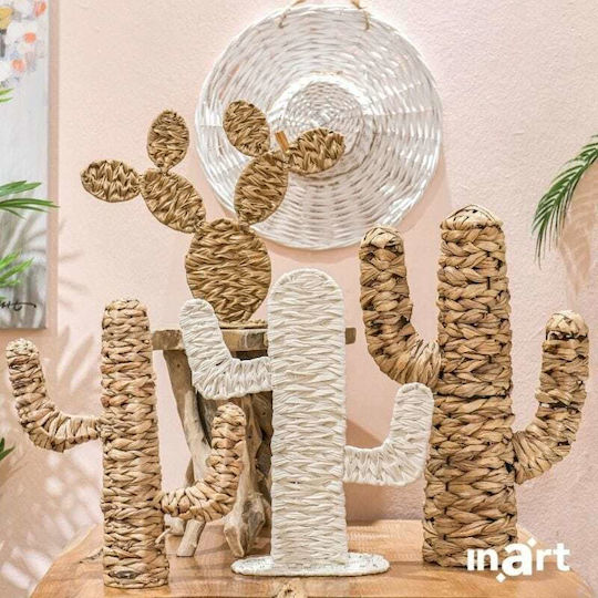 Inart Декоративен Кактус от Дървο Beige 47x13x42см 1бр