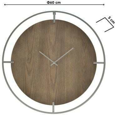 Inart Ρολόι Τοίχου Μεταλλικό Ø60cm