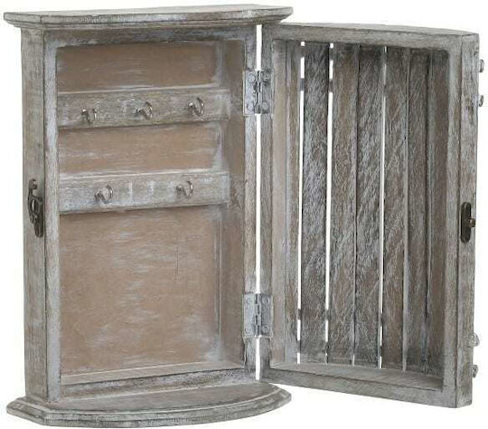 Inart Agățătoare Chei Din Lemn Antic Alb / Natural Cu 6 Compartimente 20x11x28cm Inart Agățătoare Chei Din Lemn Antic Alb / Natural Cu 6 Compartimente 20x11x28cm