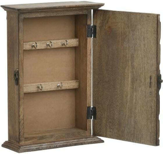 Inart Ξύλινη Αντικέ Natural / Γκρι 6 θέσεων 19x8x28cm Inart Ξύλινη Αντικέ Natural / Γκρι 6 θέσεων 19x8x28cm