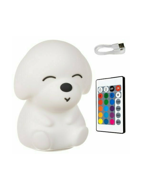Iso Trade Lumini LED Lampă decorativă pentru copii Dog cu Schimbări de Culori Alb