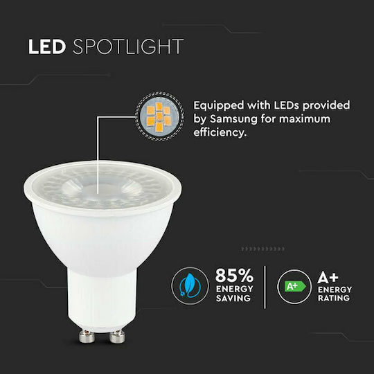 V-TAC LED Bulb 7.5W for Socket GU10 Warm White 610lm