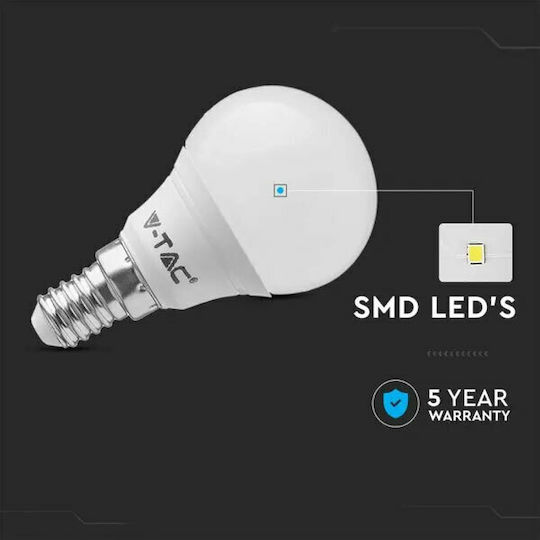 V-TAC Vt-1880 LED Bulb 4.5W 80mm for Socket E14 and Shape P45 Cool White 470lm