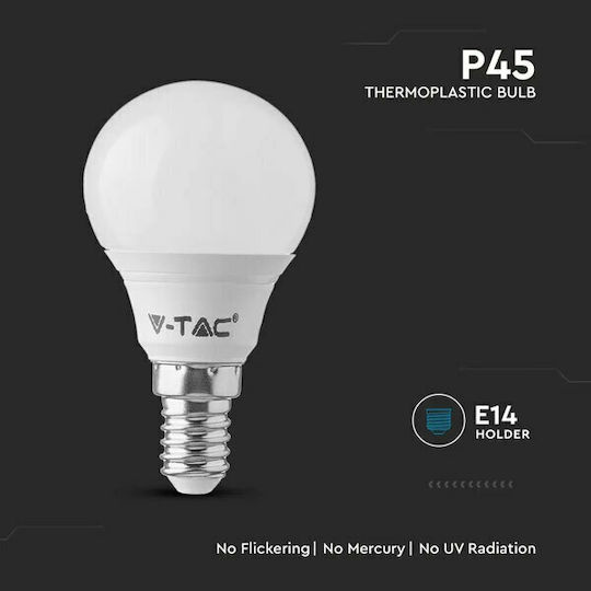 V-TAC Vt-1880 LED Bulb 4.5W 80mm for Socket E14 and Shape P45 Cool White 470lm