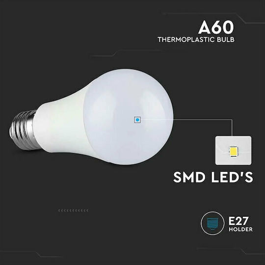 V-TAC Vt-2099 LED Bulb 8.5W for Socket E27 and Shape A60 Cool White 806lm