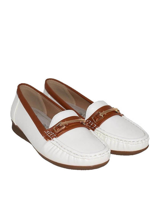 Women's Leather Loafers White