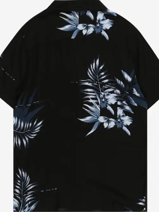 Jack & Jones Cămașă pentru copii Floral Cu mânecă scurtă Negru