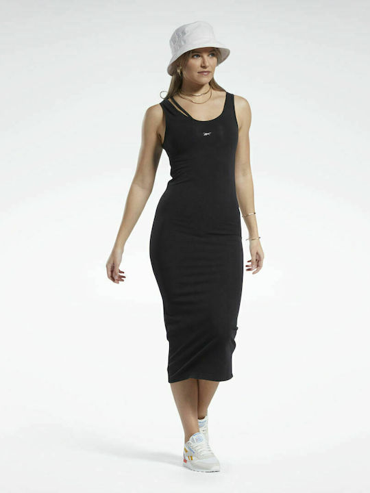 Classic Sommer Midi Kleid Schwarz