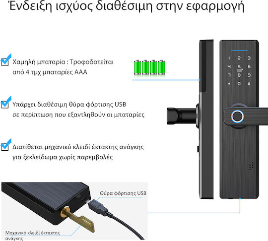 MOES Electronic Lock WDL-X1 in color Black with Connectivity Wi-Fi