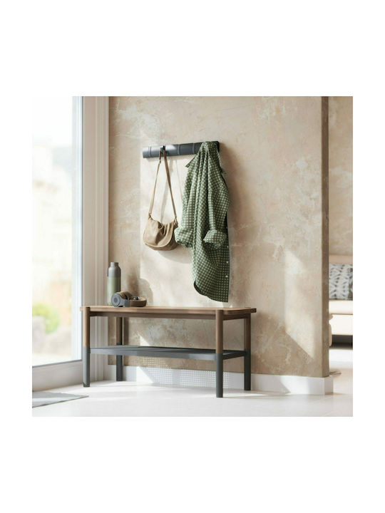 Umbra Wall Hanger Flip Wooden 5 Hooks Black 50.8x3.2x6.7cm