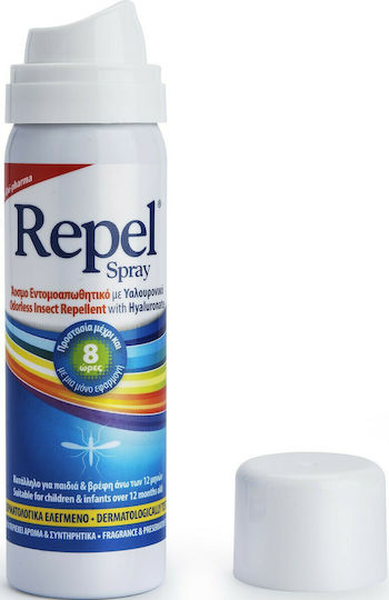 UNI-PHARMA Repel Άοσμη Εντομοαπωθητική Λοσιόν σε Spray με Υαλουρονικό με Ισχυρή Δράση Κατάλληλη για Παιδιά 50ml