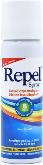 UNI-PHARMA Repel Άοσμη Εντομοαπωθητική Λοσιόν σε Spray με Υαλουρονικό με Ισχυρή Δράση Κατάλληλη για Παιδιά 50ml
