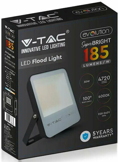 V-TAC Waterproof LED Floodlight 30W Cold White 6400K IP65