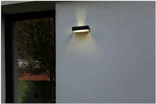 Lutec Fadi Wall Mounted Solar Light 5W 540lm Warm White with Motion Sensor IP54 18cmx10.5cmx4.3cmcm