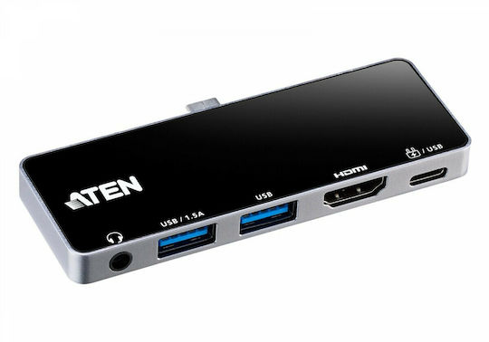Aten PD92W USB-C Dockingstation für Laptops mit HDMI 4K PowerDelivery Schwarz