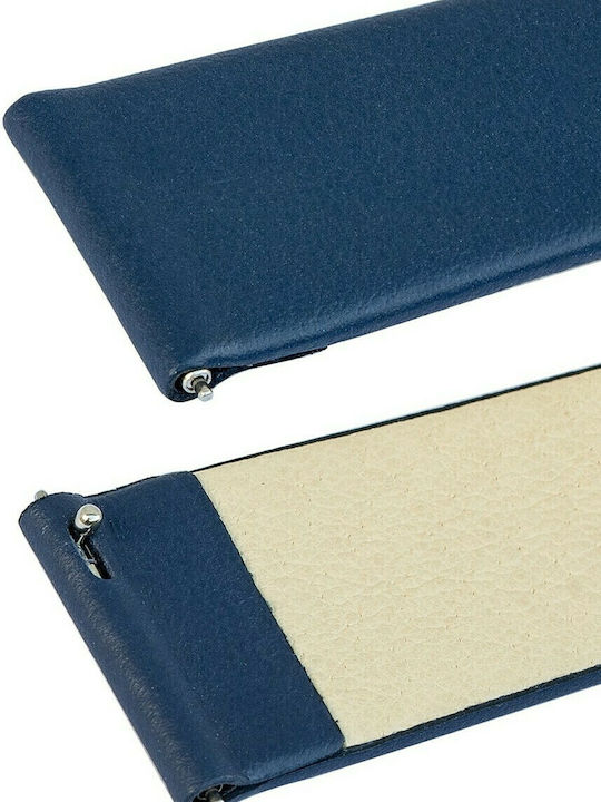 Hirsch Toronto Long Leather Strap Navy Blue 20mm