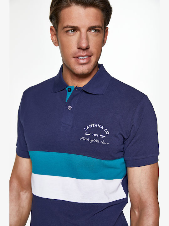 Snta Polo Pique with Short Sleeve 3-colour - Striped Petrol