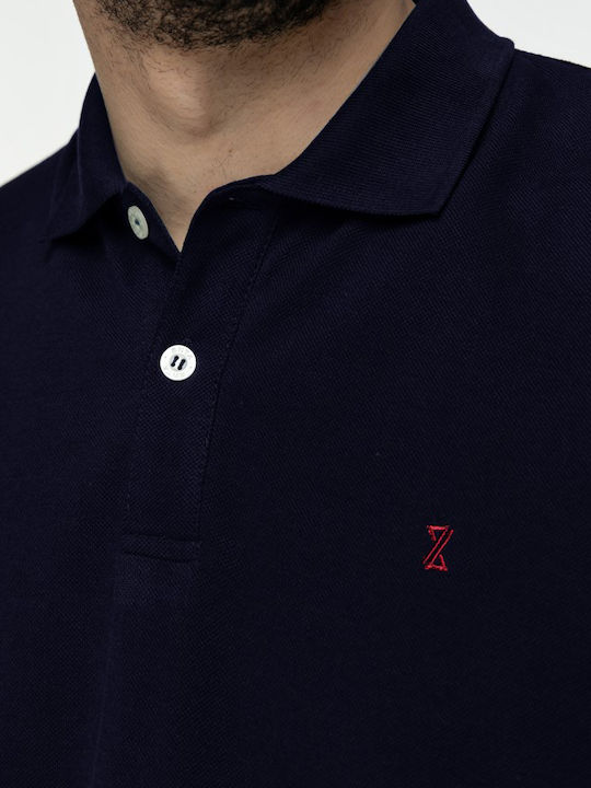 Santa Polo Pique Basic mit langen Ärmeln - Marineblau