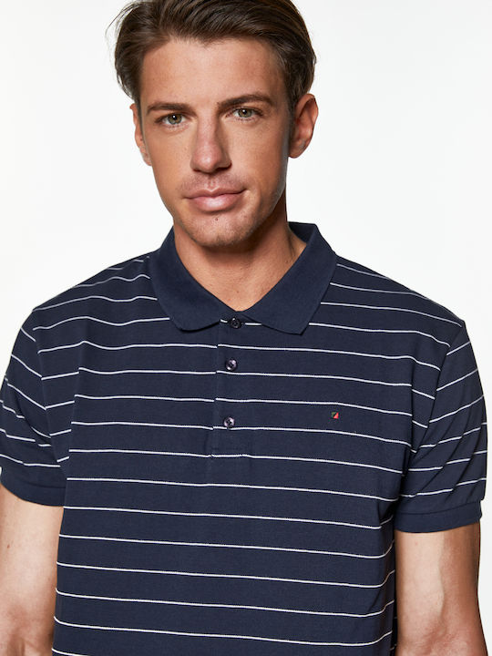 RedGreen Polo Piquet Striped Short Sleeve mit kurzen Ärmeln - Blue Navy