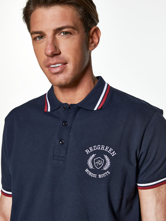 RedGreen Polo Pique with Short Sleeve Nordic Roots - Blue Navy