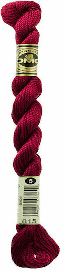 DMC Thread Embroidery Mouline Cotton Perle 115 No5 Cotton in Burgundy color 25m Twisted Bordeaux 25m.