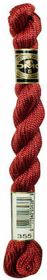 DMC Garn Stickerei Μουλινέ Cotton Perle 115 No5 Baumwolle in Rot Farbe 25m Terra Cotta Dunkel