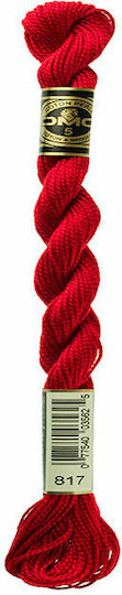 DMC Thread Embroidery Mouline Cotton Perle 115 No5 Cotton in Red color 25m