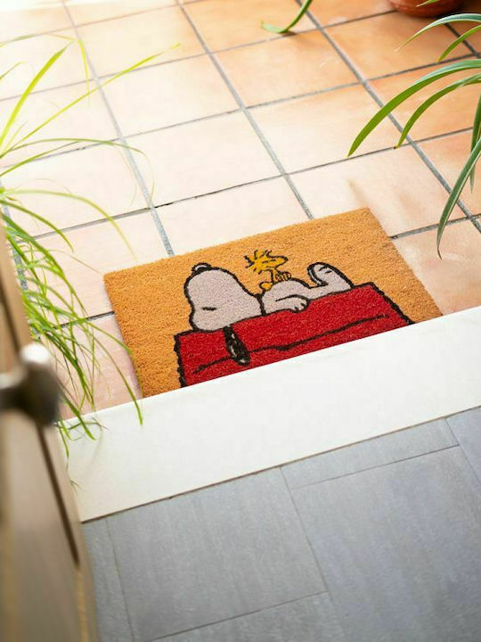 Grupo Erik Πατάκι Εισόδου από Κοκοφοίνικα Snoopy Καφέ 60x40εκ.