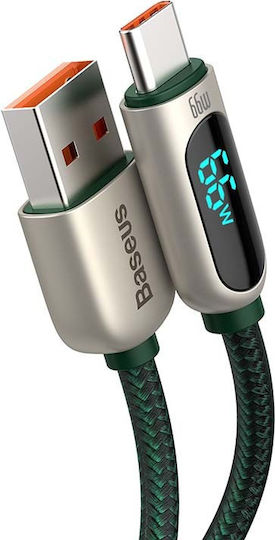 Baseus Display Braided USB 2.0 Cable USB-C male - USB-A male Πράσινο 2m (CASX020106)